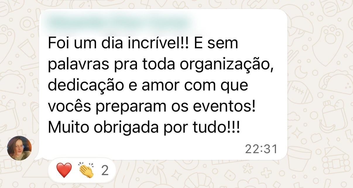 Eduarda — foi um dia incrível